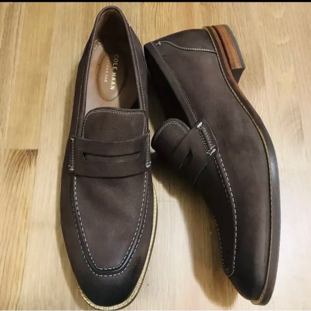 Cole Haan Grand 360 loafers nubuck leather brown 11